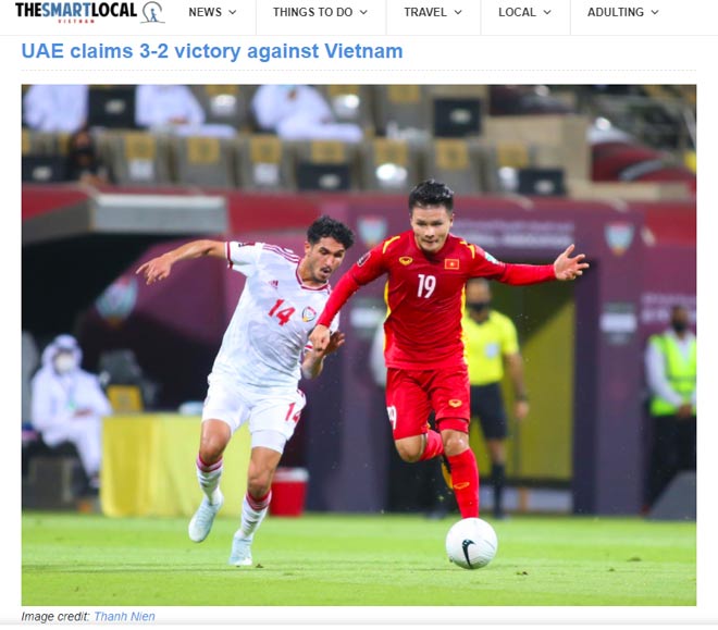 Tờ&nbsp;The Smart Local đánh giá chiến tích lọt vào vòng loại thứ 3 World Cup 2022 là thành quả xứng đáng và giấc mơ đã trở thành hiện thực sau bao năm ấp ủ với ĐT bóng đá Việt Nam