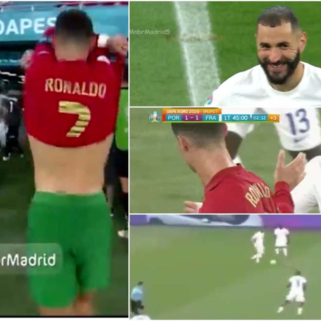 Ronaldo và Benzema còn đổi áo cho nhau ngay sau hiệp đầu tiên