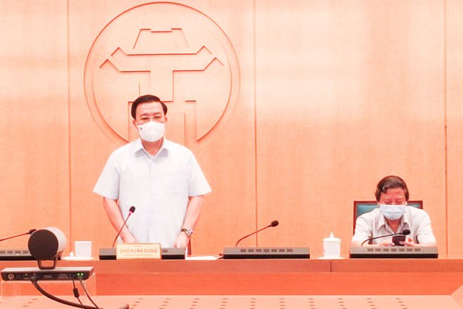 Phó Chủ tịch UBND TP.Hà Nội Chử Xuân Dũng phát biểu tại phiên họp Ban chỉ đạo phòng, chống dịch COVID-19 TP&nbsp;chiều 25/6.