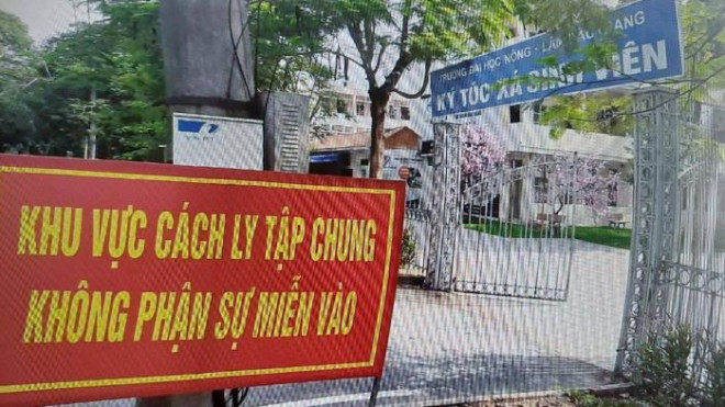 Khu cách ly tập trung tại Trường Đại học Nông Lâm Bắc Giang.