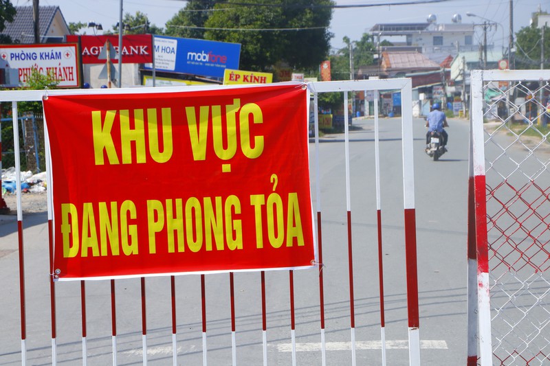Phường Tân Phước Khánh, thị xã Tân Uyên bị phong tỏa (ảnh: PLO)