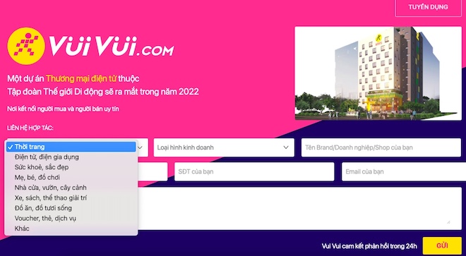 Giao diện vuivui.com hiện tại.