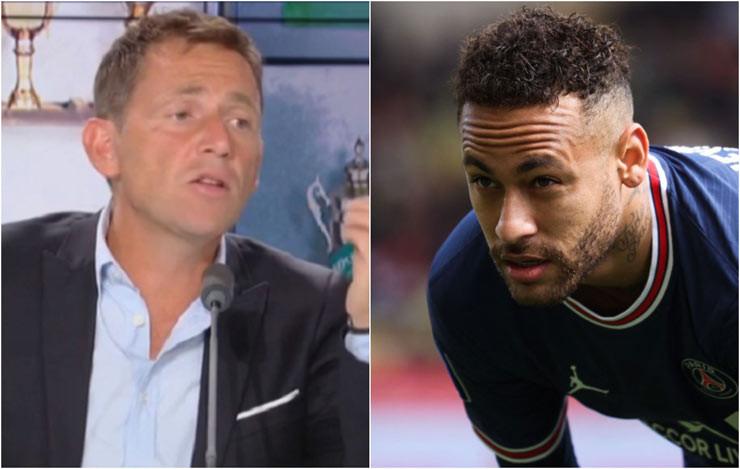 PSG cho rằng nhà báo Daniel Riolo (trái)&nbsp;bịa chuyện Neymar say xỉn để gây chú&nbsp;ý dư luận