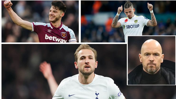 MU sẵn sàng cấp ngân sách lớn để Ten Hag chiêu mộ Declan Rice, Kalvin Phillips, Harry Kane