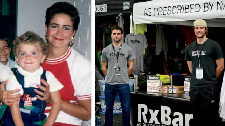Peter Rahal lúc 2 tuổi, cùng mẹ, Lynda, Rahal và người đồng sáng lập Jared Smith vào năm 2013 (Nguồn: CNBC)