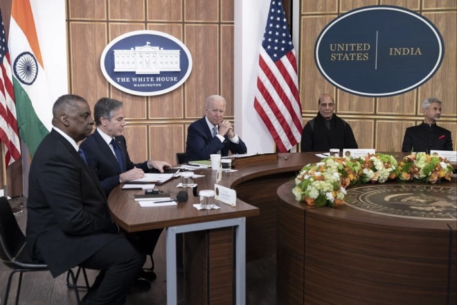 Mỹ và Ấn Độ ngày 12.4 đã tổ chức đối thoại "2+2" giữa Bộ trưởng Quốc phòng và Bộ trưởng Ngoại giao hai nước.