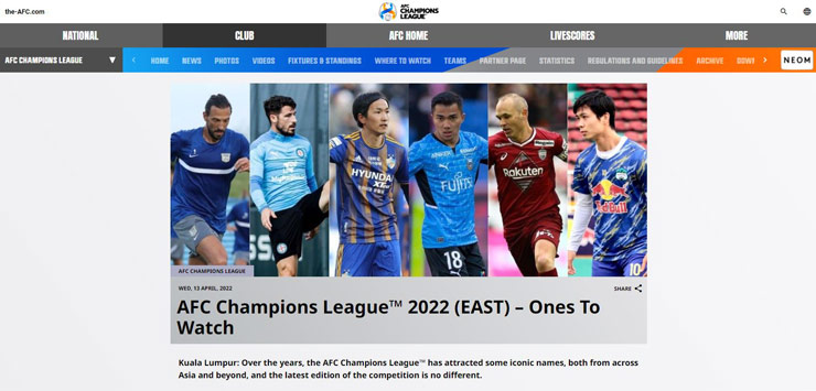 AFC chọn Công Phượng sánh vai với huyền thoại Andres Iniesta và "Messi Thái" Chanathip Songkrasin trong top 6 cái tên đáng chờ đợi nhất ở vòng bảng AFC Champions League 2022 khu vực phía Đông&nbsp;