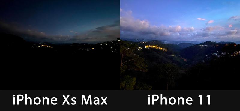 iPhone 11 hơn XS max ở chế độ chụp đêm Night Mode, quay video Cinematic, quay 4k và chế độ quay slow motion ở camera selfie