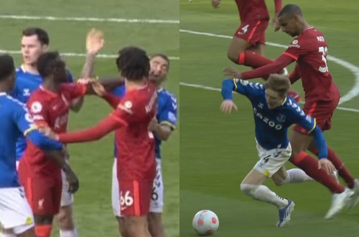 Hai tình huống gây tranh cãi trong trận Liverpool gặp Everton