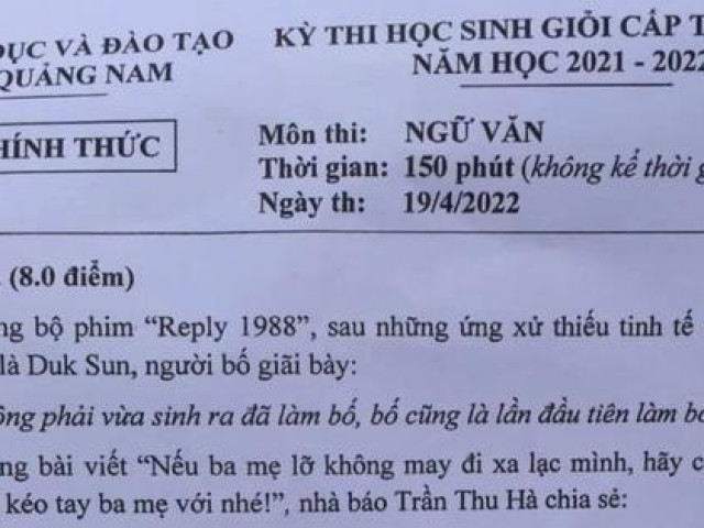 Bạn trẻ sôi nổi nói về đề thi Ngữ Văn ở Quảng Nam 'sự thấu hiểu của con cái với cha mẹ'