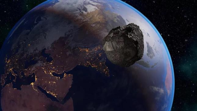 Minh họa một tiểu hành tinh lướt qua Trái đất của chúng ta