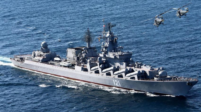Tuần dương hạm Moskva của Nga. Ảnh: The EurAsian Times