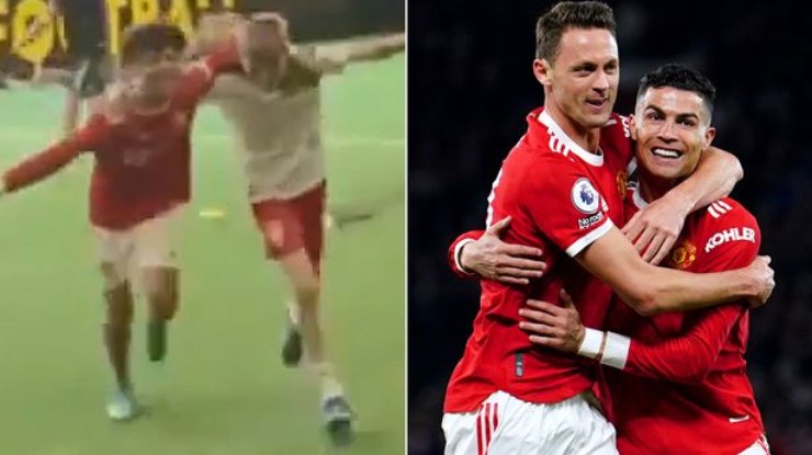 Con trai Ronaldo và con trai Matic tái hiện pha phối hợp ghi bàn vào lưới Chelsea của bộ đôi siêu sao