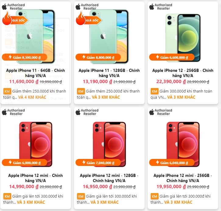 Loạt mẫu iPhone giảm giá "sốc"..