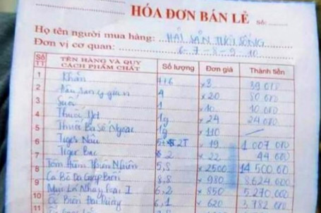 Công an TP Nha Trang vào cuộc vụ hóa đơn hải sản giá 42,5 triệu đồng