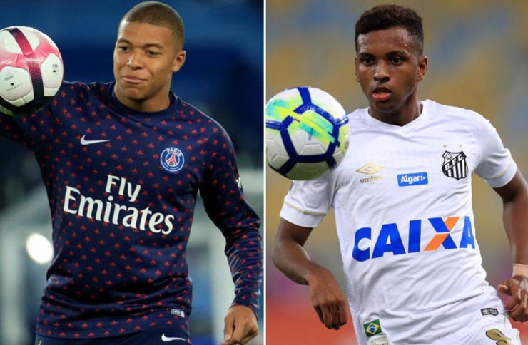 Thật khó để Rodrygo (phải) cạnh tranh vị trí với Mbappe