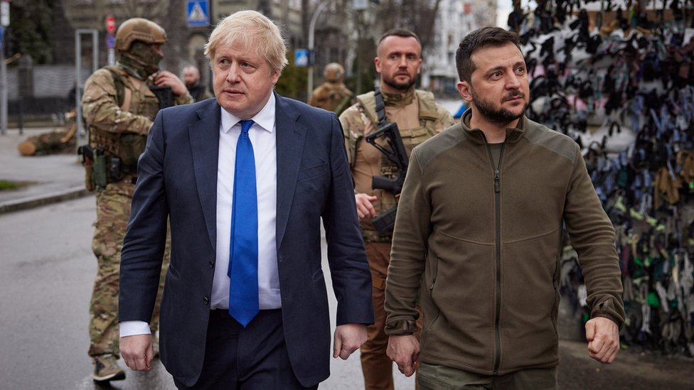 Thủ tướng Anh Boris Johnson có chuyến thăm bất ngờ tới Kiev vào tháng trước.