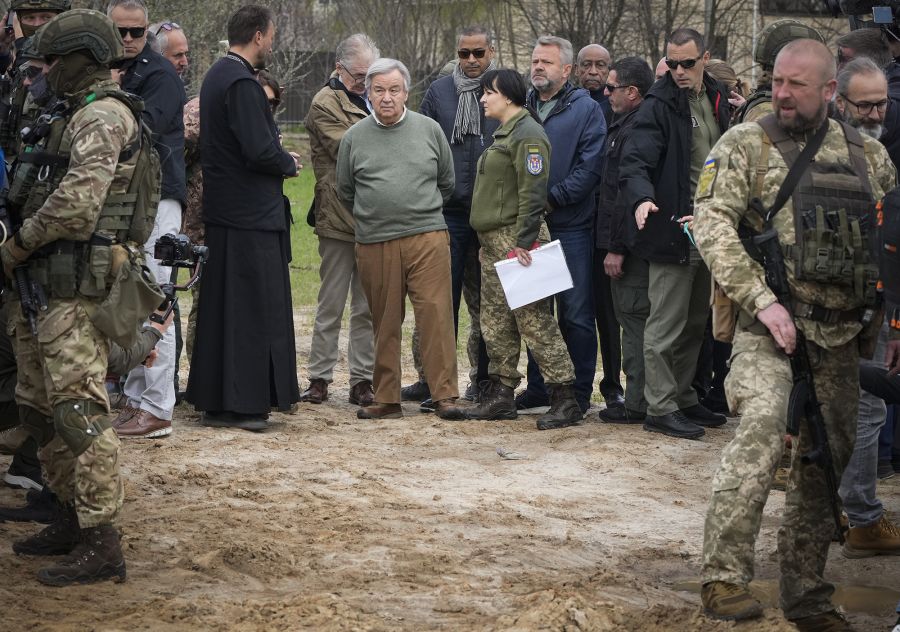 Ông Guterres mói đây đã có chuyến thăm tới Ukraine (ảnh: SCMP)