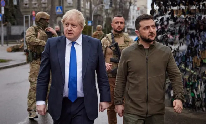 Tới thăm Kiev vào tháng trước, Thủ tướng Anh Boris Johnson đã gửi thông điệp tích cực hỗ trợ Ukraine.