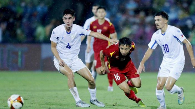 U23 Việt Nam không thể khuất phục U23 Philippines. Ảnh VFF