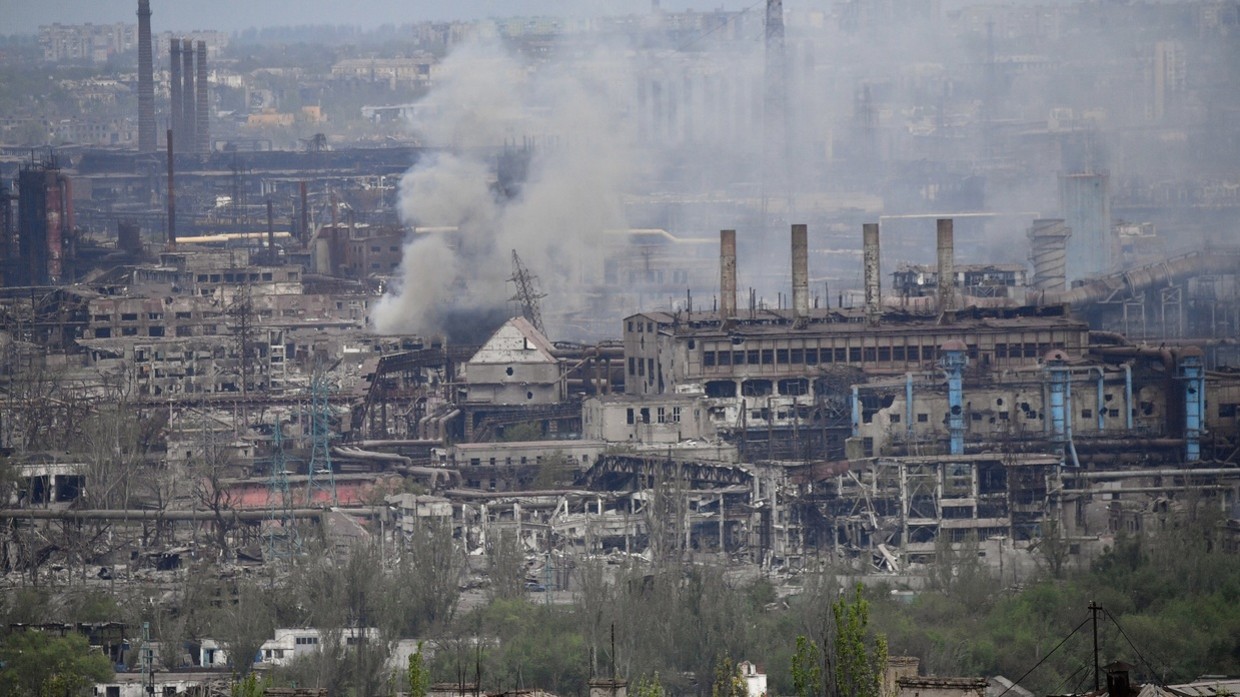 Khu vực nhà máy thép Azovstal ở thành phố Mariupol.