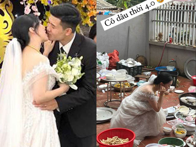 Đời sống Showbiz - Bà xã Hà Đức Chinh ngồi rửa bát trong đám cưới: &quot;Lấy chồng cầu thủ có sướng không?&quot;