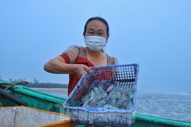 Bà Thừa chia sẻ: “Hôm nay mực còn rất tươi, con đều và to nên sẽ được giá và dễ bán".