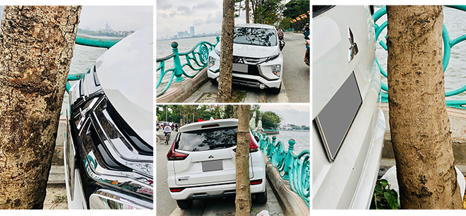 Mitsubishi Xpander đỗ siêu nét tại hồ Tây. Ảnh: Nguyễn Viết Tuân