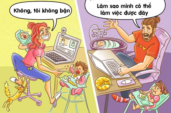 Hài hước sự đối lập khi bố và mẹ khi trông con (P1) - 1