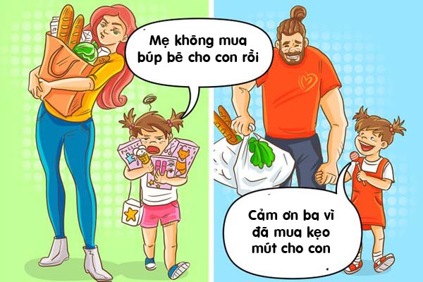 Hài hước sự đối lập khi bố và mẹ khi trông con (P1) - 7