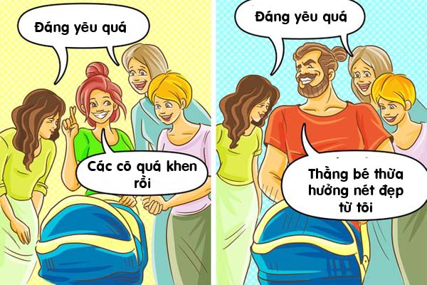 Hài hước sự đối lập khi bố và mẹ khi trông con (P1) - 9