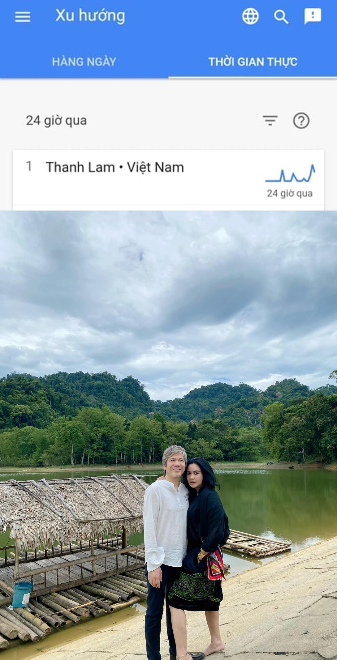 Từ khóa "Thanh Lam" đứng đầu xu hướng tìm kiếm trên Google Việt Nam.