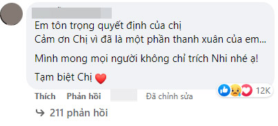 Fan N.M.H cũng nói lời "tạm biệt" dưới bài đăng của Đông Nhi