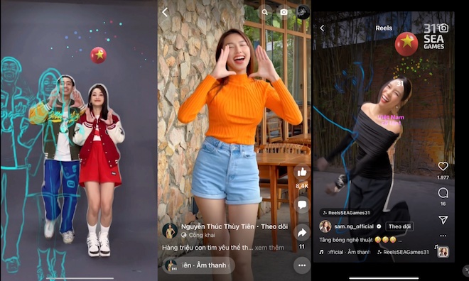 Hoa hậu Thùy Tiên, Chi Pu, Quang Đăng, Sam hào hứng tham gia thử thách "Điệu nhảy tiếp sức SEAGames 31" cùng AR Filter.