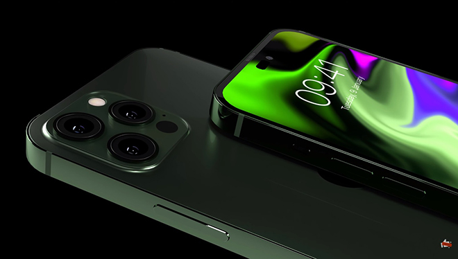 Concept&nbsp;iPhone 14 Pro xanh lục.