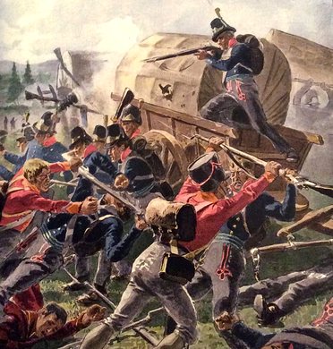 Quân Thụy Điển và Na Uy giao tranh trong trận đánh ở làng Matrand vào ngày 5.8.1814.