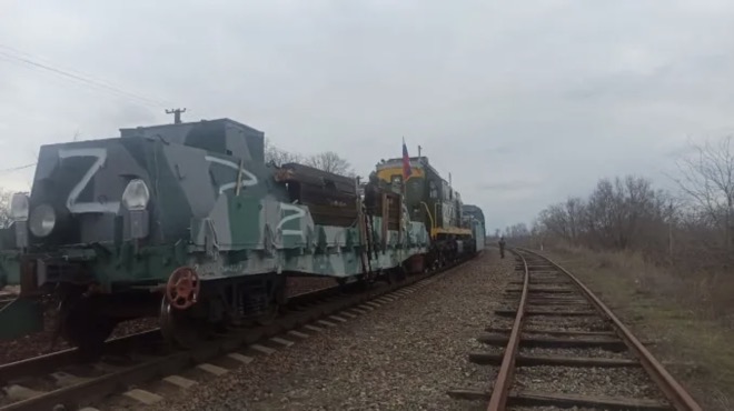 Một đoàn tàu bọc thép của Nga.