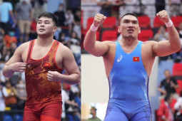 Sững sờ 2 "Khổng lồ" 125kg - 130kg, vật Việt Nam 17 HCV thống trị SEA Games