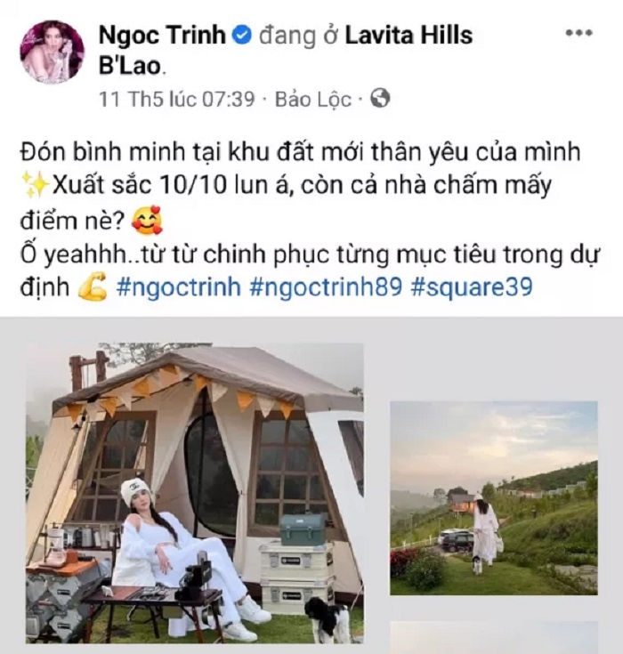 Ngọc Trinh "khoe" lô đất mới mua của cô có diện tích 11 ha tại Bảo Lộc (Lâm Đồng)