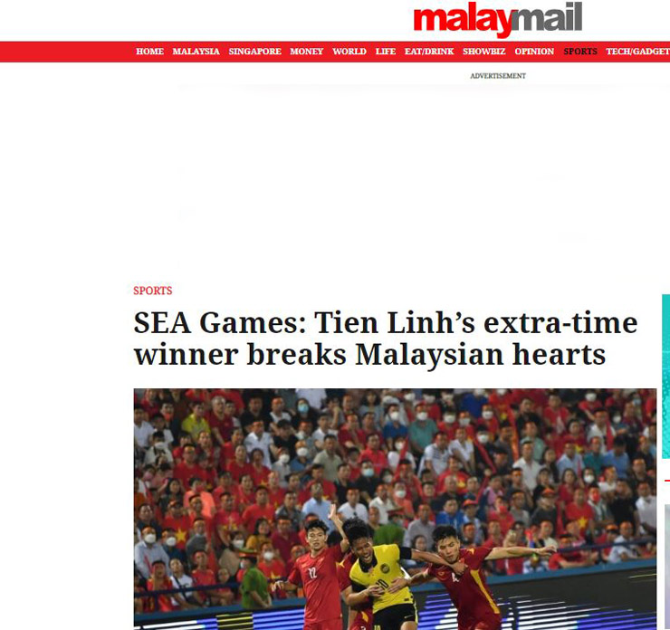 Theo tờ Malaymail, bàn thắng của Tiến Linh ở hiệp phụ cho U23 Việt Nam&nbsp;đã "làm tan nát trái tim bao người Malaysia"