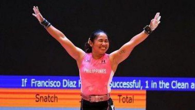 Hidilyn Diaz vô địch SEA Games nhưng không thể phá kỷ lục SEA Games. Ảnh: CTP