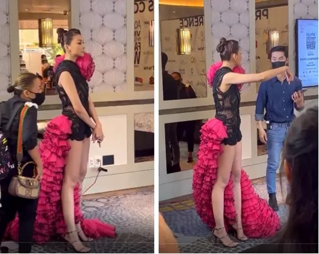 Siêu mẫu Thanh Hằng gây ấn tượng với đôi chân dài 1m12 trong clip được quay bằng camera thường và hình ảnh chưa qua chỉnh sửa.
