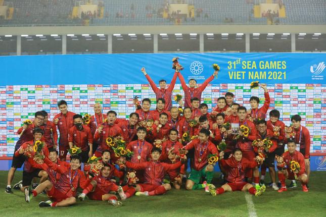 U23 Việt Nam bảo vệ thành công HCV SEA Games 31 khi hạ U23 Thái Lan 1-0 ở trận Chung kết (ảnh Trọng Tài)