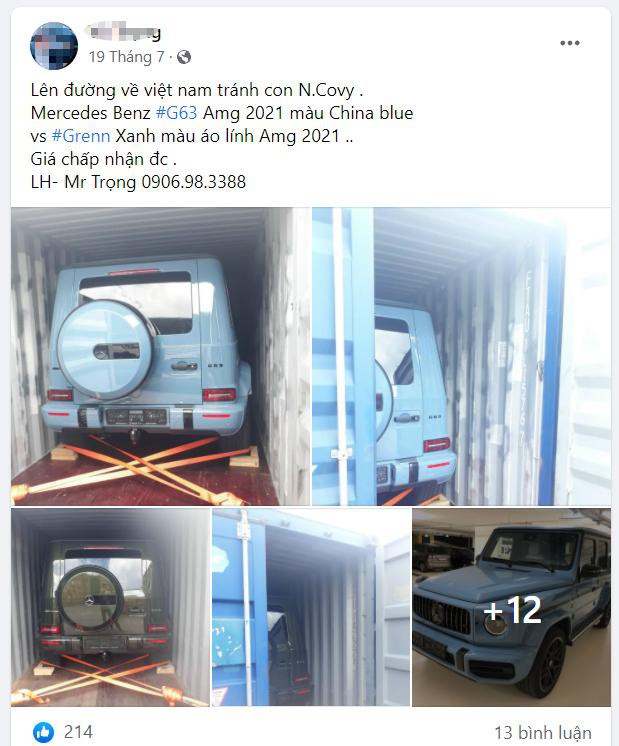 Vũ Trọng rao bán G63 AMG ngày 19/7/2021. Nguồn: facebook Vũ Trọng