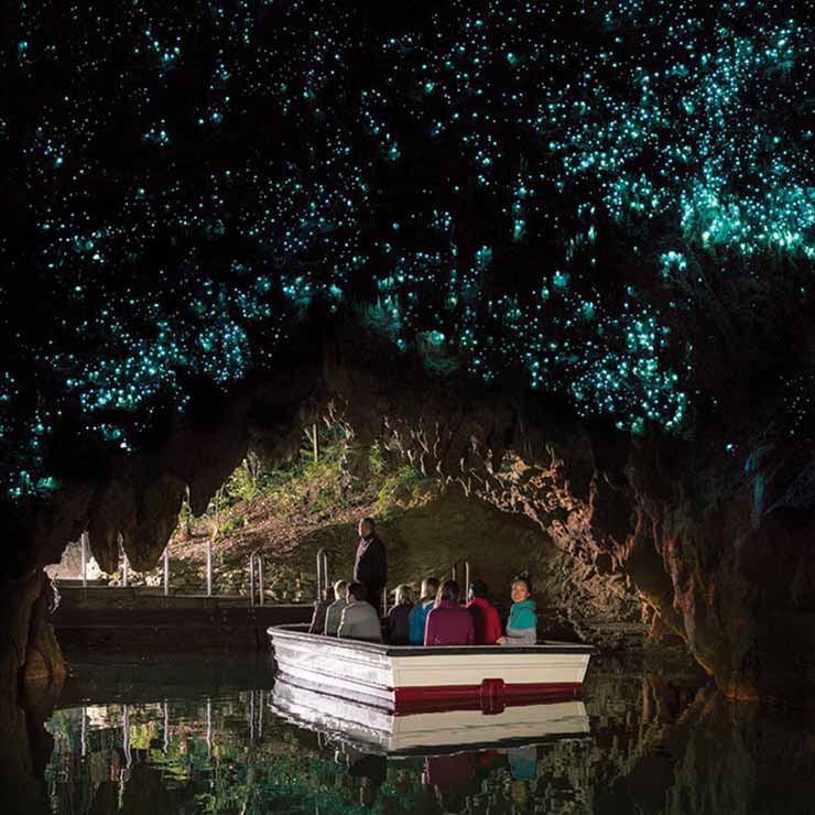 6.&nbsp;Động Waitomo Glowworm

Thị trấn Waitomo có nhiều đồi núi xanh tươi nhưng dưới đất&nbsp;với&nbsp;một hệ thống hang động và suối ngầm. Du khách đến thăm động Waitomo có thể nhìn thấy những khối thạch nhũ và măng đá khổng lồ được thắp sáng bởi đom đóm, tạo nên một thứ ánh sáng kỳ lạ.
