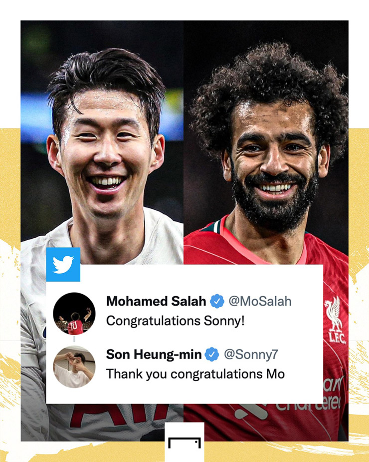 Mohamed Salah gửi lời chia vui đến Son Heung Min