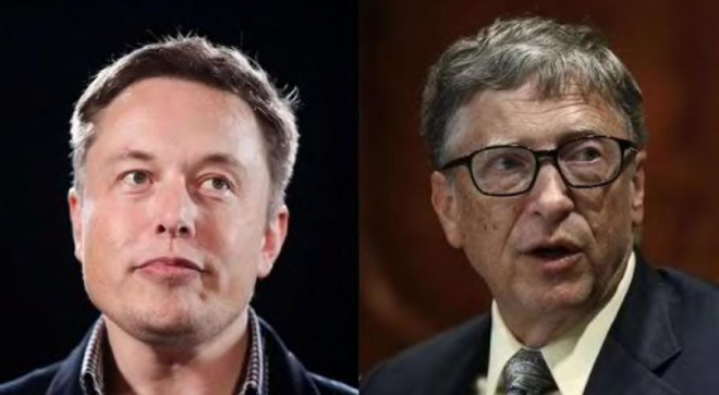 Tỉ phú Bill Gates (phải) và tỉ phú Elon Musk. Ảnh: Reuters