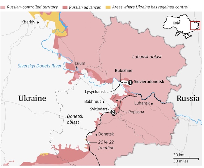 Nga đạt được thêm các bước tiến trong giao tranh ở vùng Donbass.