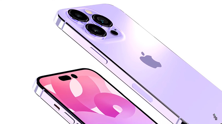 Concept&nbsp;iPhone 14 Pro màu tím.