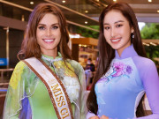 Giải trí - Hoa khôi Miền Trung Đoàn Hồng Trang đọ sắc vóc Miss Global 2019 tại sân bay